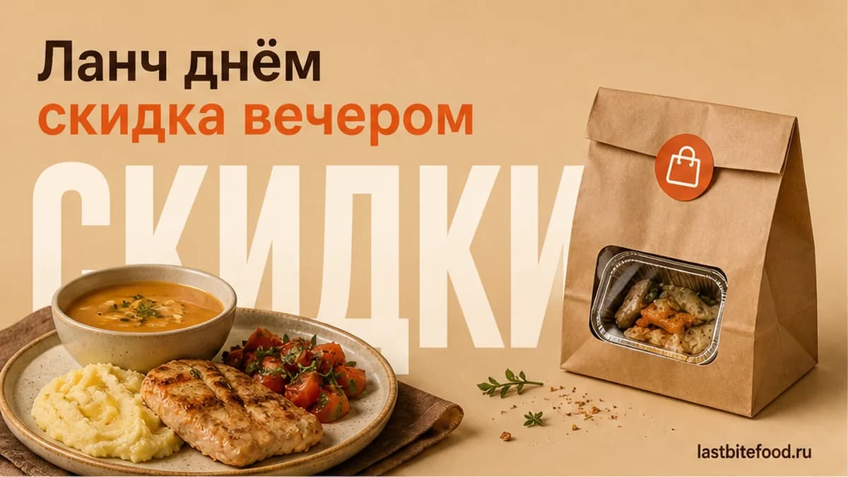 Два сценария еды со словом СКИДКИ: дневное ланч-меню и пакет самовывоза вечерних остатков в Ростове-на-Дону