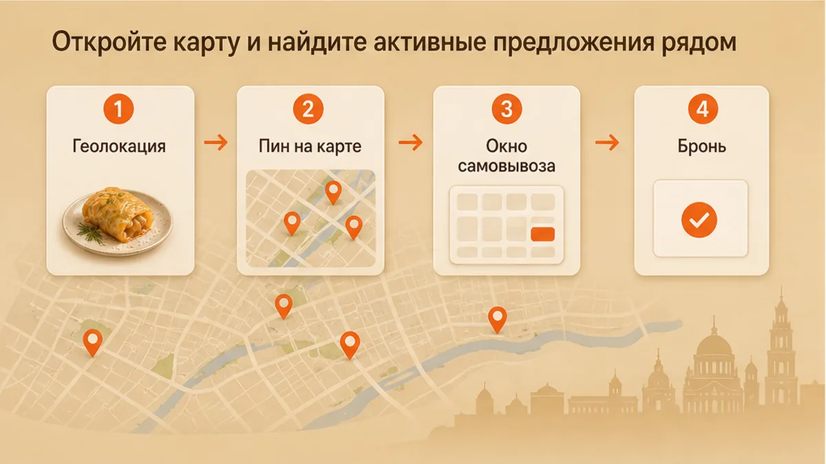 Схема: найти голубцы на карте остатков рядом