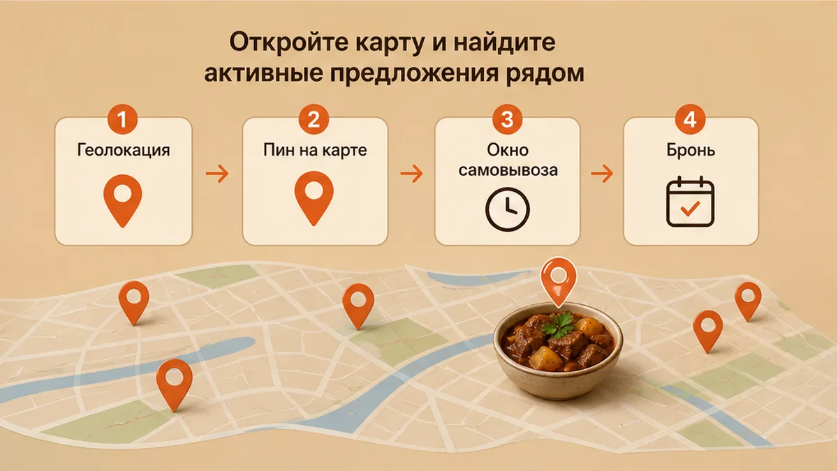 Схема: найти гуляш на карте остатков рядом