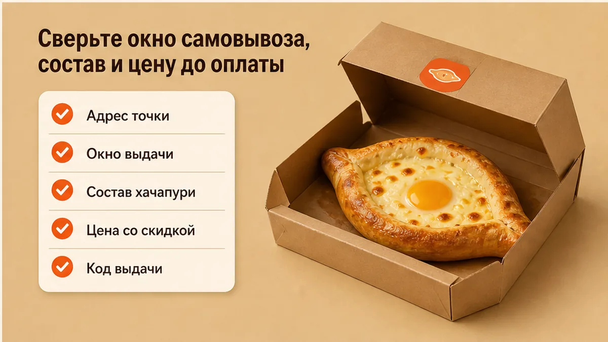 Чеклист сверки самовывоза хачапури до оплаты