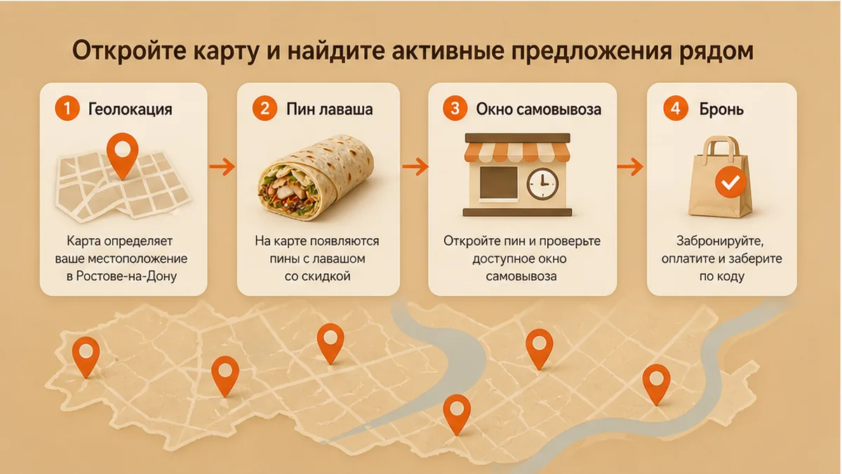 Схема: найти лаваш или ролл в лаваше на карте остатков рядом