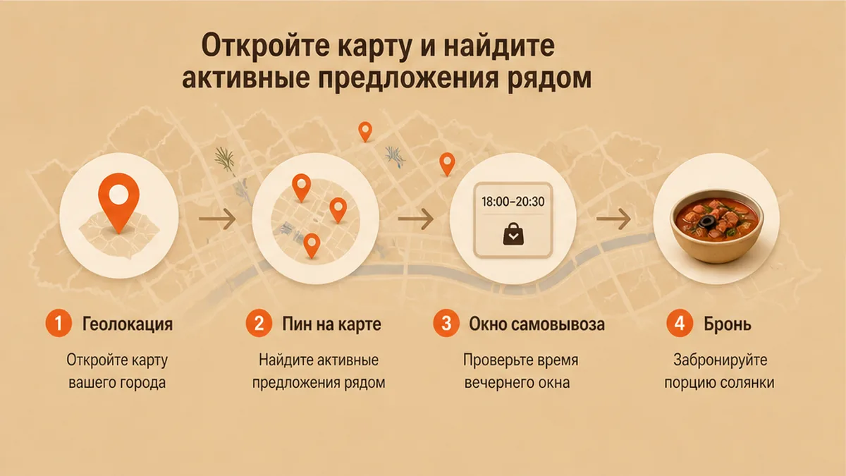 Схема: найти солянку на карте остатков рядом