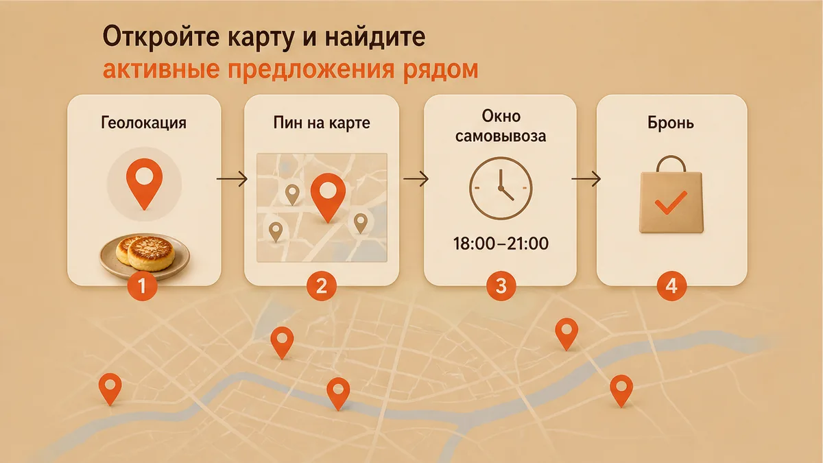Схема: найти сырники на карте остатков рядом
