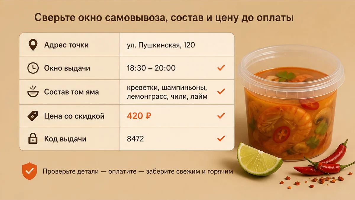 Чеклист сверки самовывоза том яма до оплаты