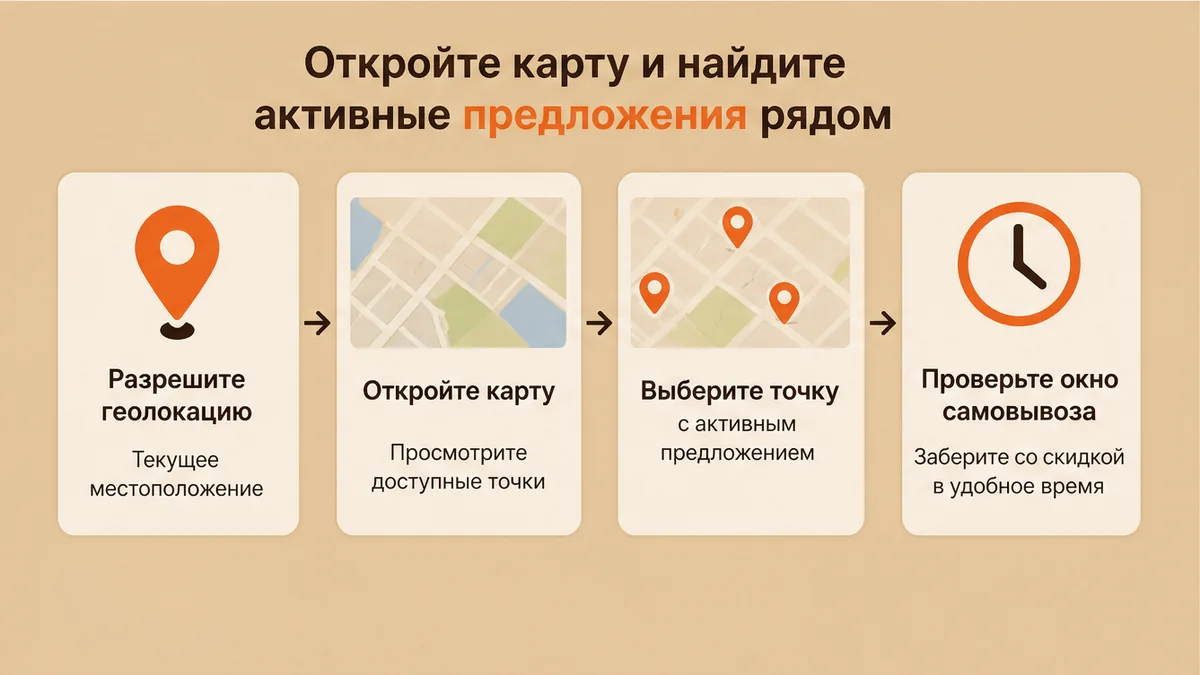 Схема workflow: найти Цезарь на карте остатков рядом