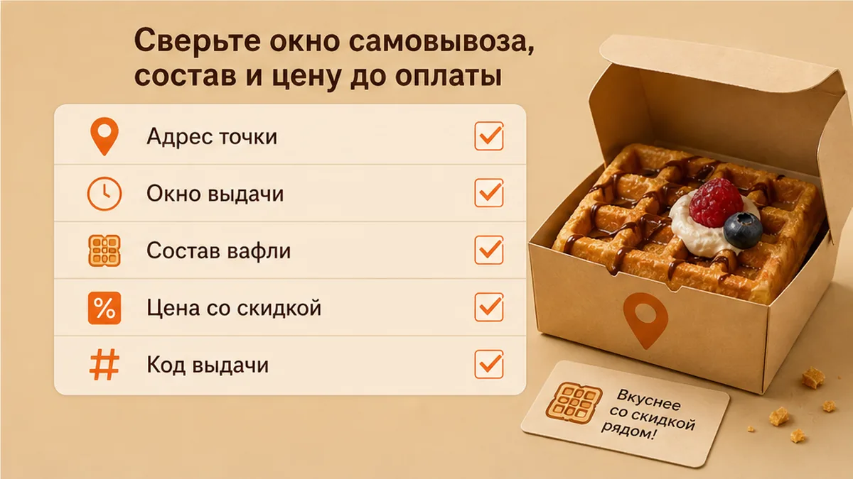Чеклист сверки самовывоза вафель до оплаты
